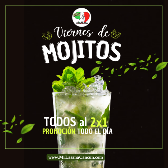 🥃😎🥃 VIERNES de MOJITOS. Todos al 2x1. ¡Promoción todo el día!